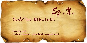 Szüts Nikolett névjegykártya