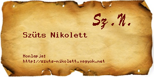 Szüts Nikolett névjegykártya